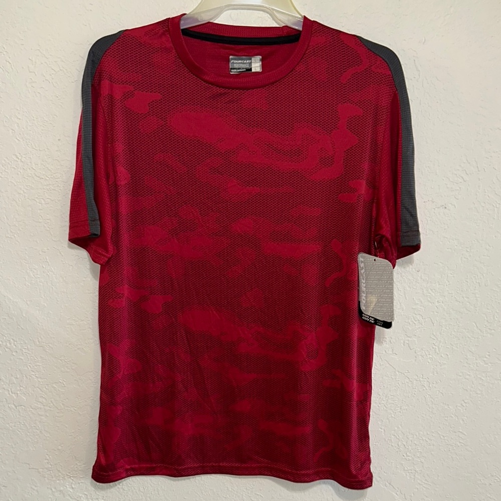Dynamic Red and Gray Men's Performance Tee